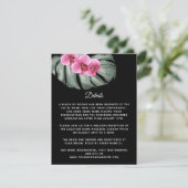 Hot-roze orchideeën op Monstera Tropische gegevens Informatiekaartje (Staand voorkant)