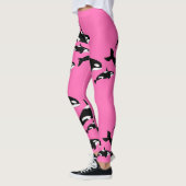 Hot roze orka killer walvis patroon leggings (Links)