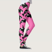 Hot roze orka killer walvis patroon leggings (Rechts)