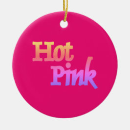 Hot-roze ornament, met de naam keramisch rond ornament