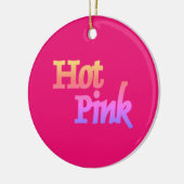 Hot-roze ornament, met de naam keramisch rond ornament (Links)