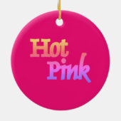Hot-roze ornament, met de naam keramisch rond ornament (Achterkant)