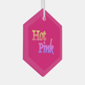 Hot-roze ornament met glashexagon (Voorkant Rechts)