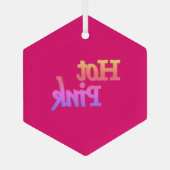 Hot-roze ornament met glashexagon (Achterkant)