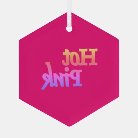 Hot-roze ornament met glashexagon (Achterkant)