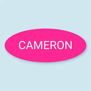 Hot Roze Ovaal Naam Tag Badge Pin of Magnetische 3