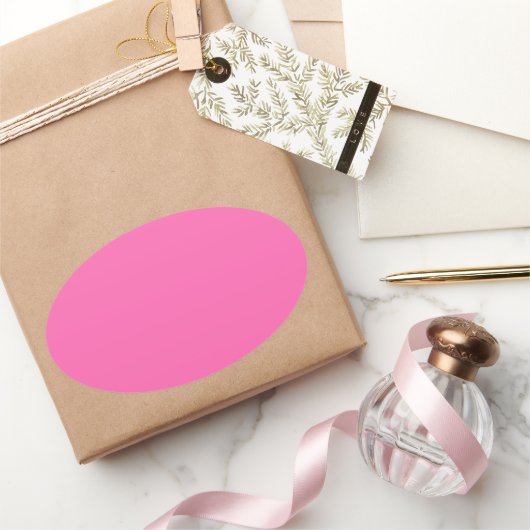 Hot-roze ovale Sticker (Geschenken)