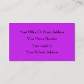 Hot-roze Paarse Black Weddenschappen Planner - Aan Visitekaartje (Achterkant)