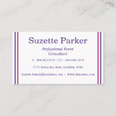 Hot-roze Paarse Fuchsia Flower Event Planner Visitekaartje (Achterkant)