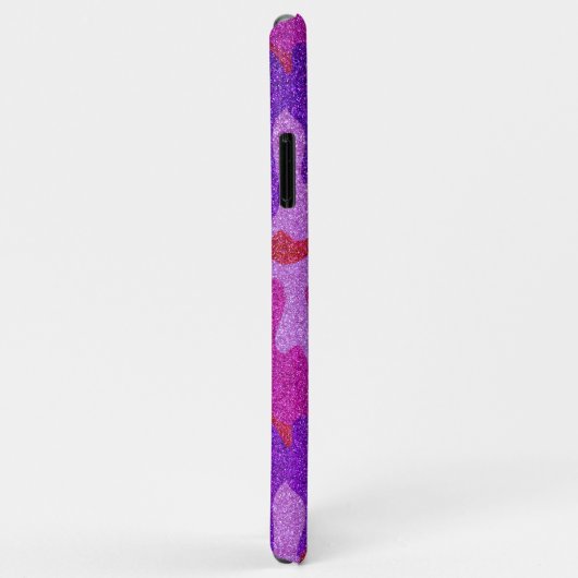 Hot Roze & Paarse Glitter Camouflage Cam Buiten Case-Mate iPhone Case (Achterkant/rechts)