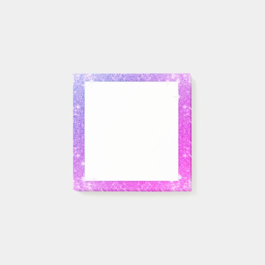 Hot-roze Paarse glitter Sparkle Faux textuur Post-it® Notes (Voorkant)