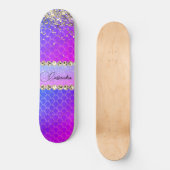 Hot-roze Paarse glittery Bling Skateboard (Voorkant)