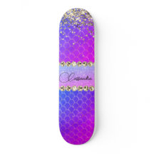 Hot-roze Paarse glittery Bling Skateboard