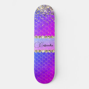 Hot-roze Paarse glittery Bling Skateboard