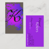 Hot Roze Paarse Inkt Paint Splash Visitekaartje (Voorkant / Achterkant)