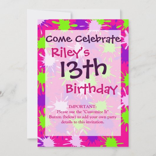 Hot-roze Paarse kalksplotch met groene schilfering Kaart (Voorkant)