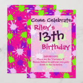 Hot-roze Paarse kalksplotch met groene schilfering Kaart (Voorkant / Achterkant)