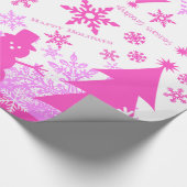 Hot-Roze Paarse kerstwinterverdringerpapier Cadeaupapier (Hoek)