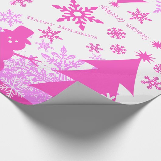 Hot-Roze Paarse kerstwinterverdringerpapier Cadeaupapier (Hoek)