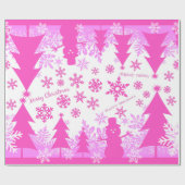 Hot-Roze Paarse kerstwinterverdringerpapier Cadeaupapier (Vlak)