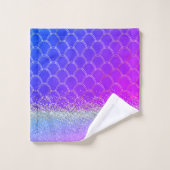 Hot-roze Paarse mermaïde glitterij Bad Handdoek (Wasdoekje)
