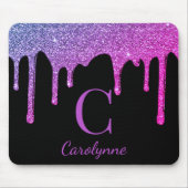 Hot-Roze Paarse spaarpjes Glitter Drivers Monogram Muismat (Voorkant)