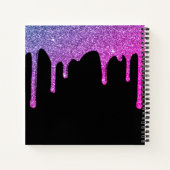 Hot-Roze Paarse spaarpjes Glitter Drivers Monogram Notitieboek (Achterkant)