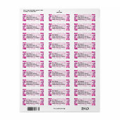 Hot-Roze Paarse ventilator Bouquet in Vase Pop Art Etiket (Full Sheet)