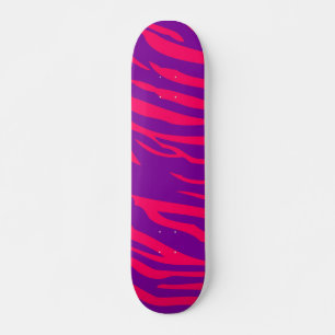 Hot Roze Paarse Zebra Print Dier Mini Skateboard