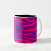Hot Roze Paarse Zebra Print Dierlijke Koffie Mok C (Voorkant rechts)