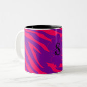 Hot Roze Paarse Zebra Print Dierlijke Koffie Mok C (Voorkant links)