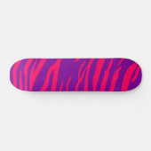 Hot Roze Paarse Zebra Print Old School Skateboard (Horizontaal)