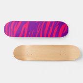 Hot Roze Paarse Zebra Print Old School Skateboard (Horizontaal)