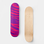 Hot Roze Paarse Zebra Print Old School Skateboard (Voorkant)
