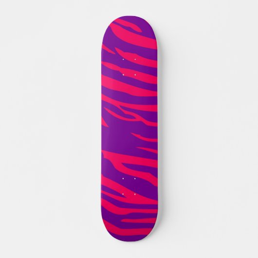 Hot Roze Paarse Zebra Print Old School Skateboard (Voorkant)