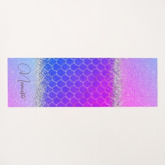 Hot-roze Paarse zeemeerminnen voor de galerij Yogamat (Achterkant (horizontaal))