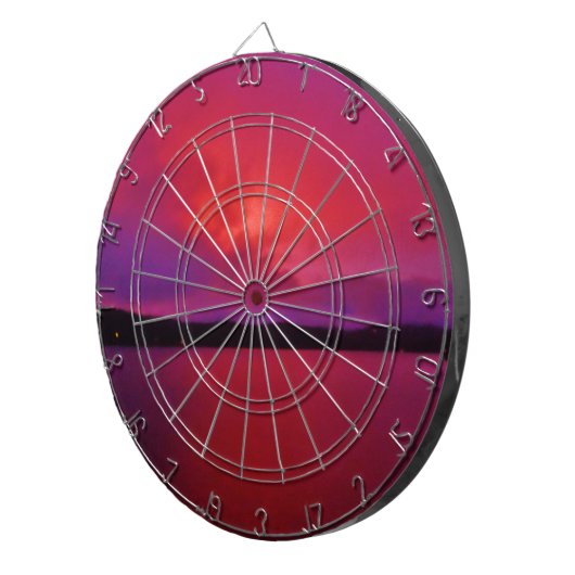 Hot-roze Paarse zonsondergang op het Arrodemeer Dartbord (Voorkant Rechts)