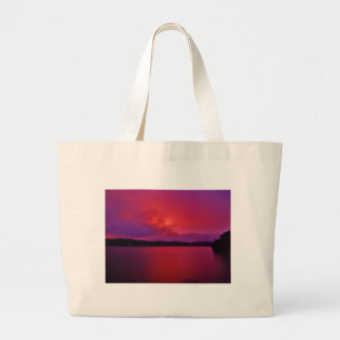 Hot-roze Paarse zonsondergang op het Arrodemeer Grote Tote Bag