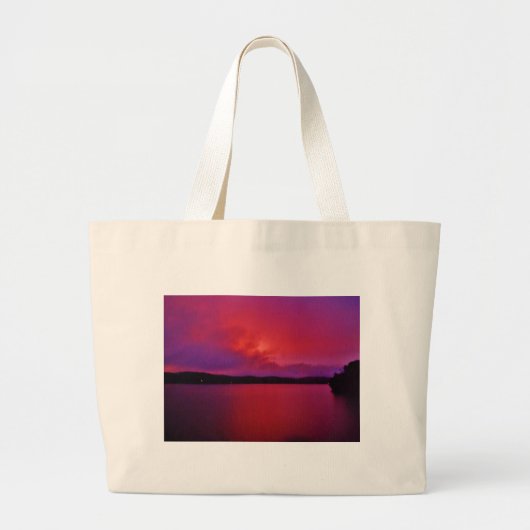 Hot-roze Paarse zonsondergang op het Arrodemeer Grote Tote Bag (Voorkant)
