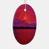 Hot-roze Paarse zonsondergang op het Arrodemeer Keramisch Ornament (Rechts)