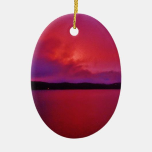 Hot-roze Paarse zonsondergang op het Arrodemeer Keramisch Ornament (Voorkant)