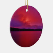 Hot-roze Paarse zonsondergang op het Arrodemeer Keramisch Ornament (Rechts)