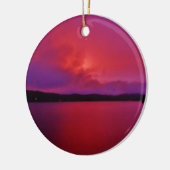 Hot-roze Paarse zonsondergang op het Arrodemeer Keramisch Ornament (Links)