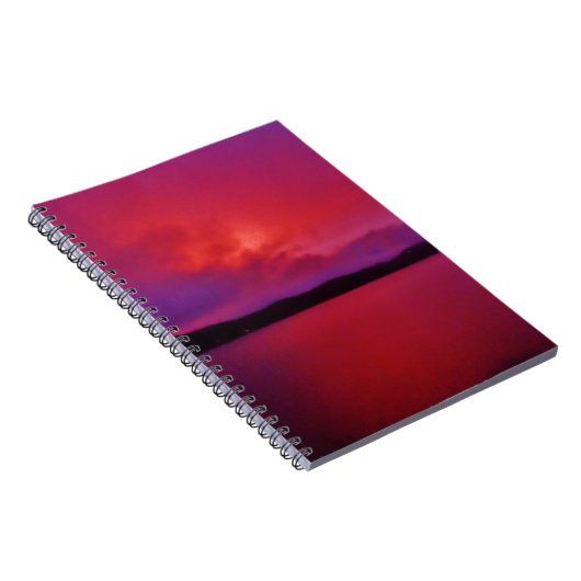 Hot-roze Paarse zonsondergang op het Arrodemeer Notitieboek (Rechterzijde)