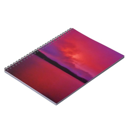 Hot-roze Paarse zonsondergang op het Arrodemeer Notitieboek (Linkerzijde)