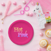 Hot-roze papieren borden bordje (Feest)