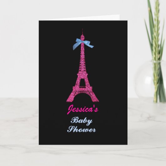 Hot-roze Paris Eiffel Tower Baby shower (Voorkant)