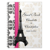 Hot-roze parisian Eiffel Tower Weddenschap Notitieboek (Voorkant)