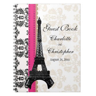 Hot-roze parisian Eiffel Tower Weddenschap Notitieboek