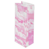Hot-roze pasta-wolken wijn cadeautas (Voorkant Gekanteld)